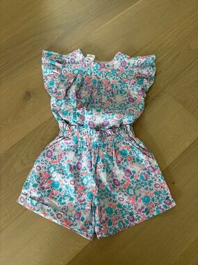 Jacadi Pink, Teal & Purple Floral Two-Piece Set